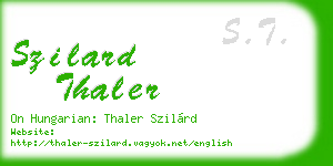 szilard thaler business card
